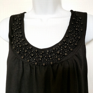 BLACK beaded tunic tank top